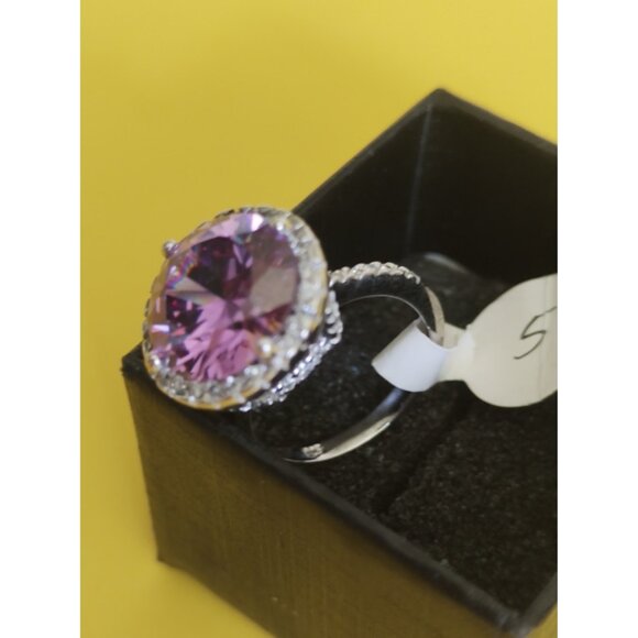 Italian Sterling Silver 925 Women's Size 5 Ring Purple Amethyst - Picture 6 of 8
